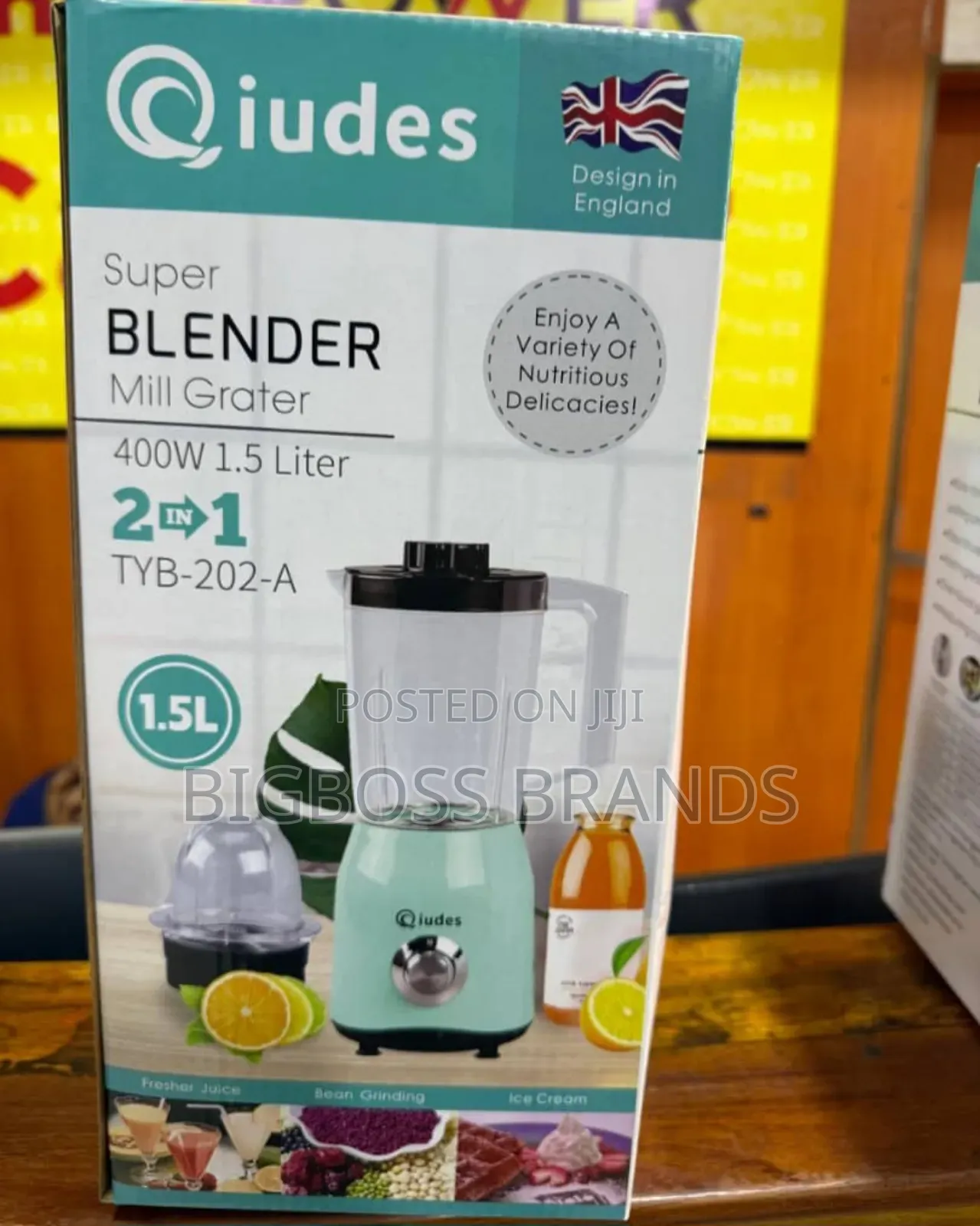 Qiudes Super Blender 2 in 1 [1.5 Liters]