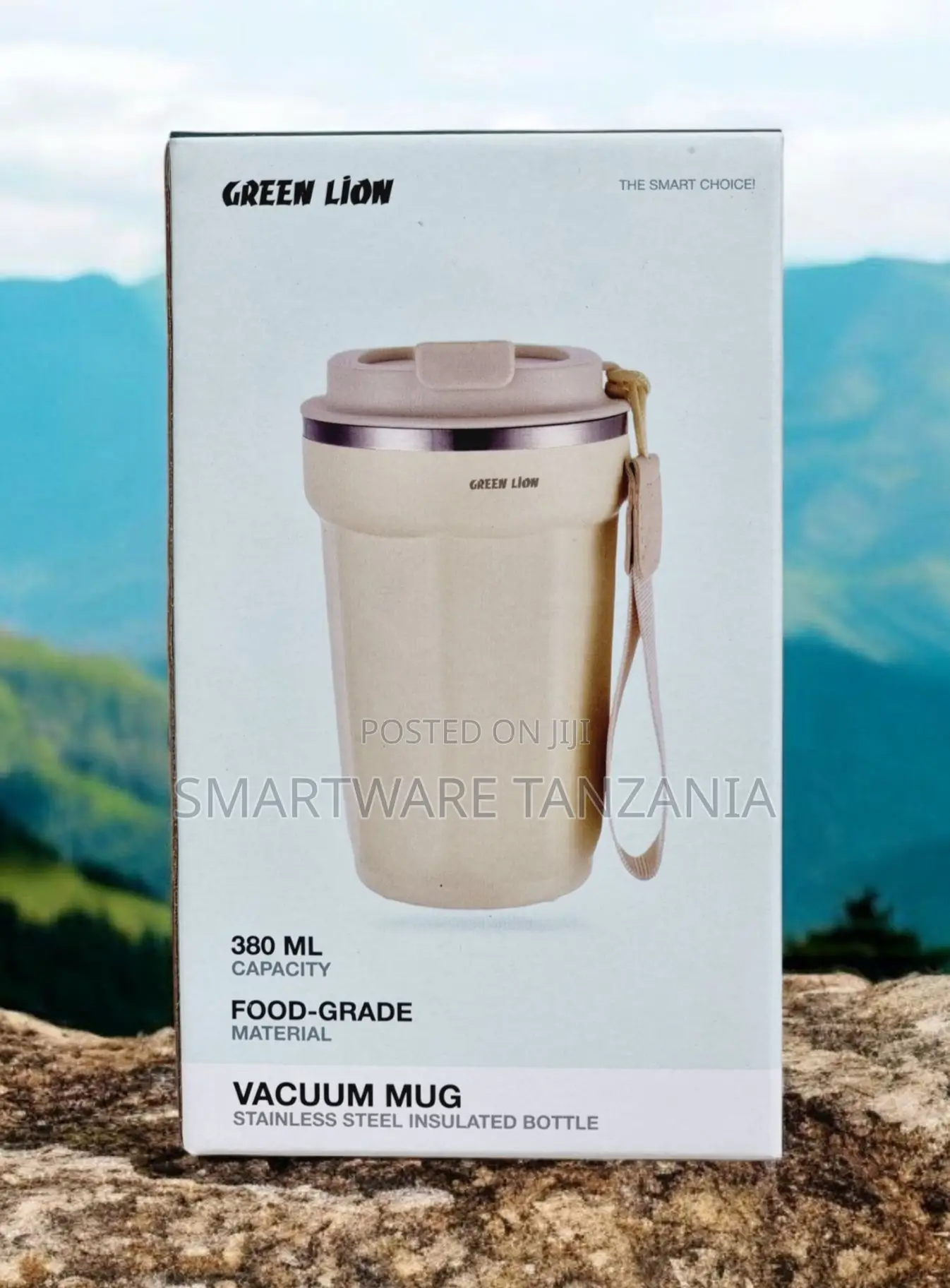 Green Lion Vacuum Mug 380ml Stainless Steel Insulated Travel Cup