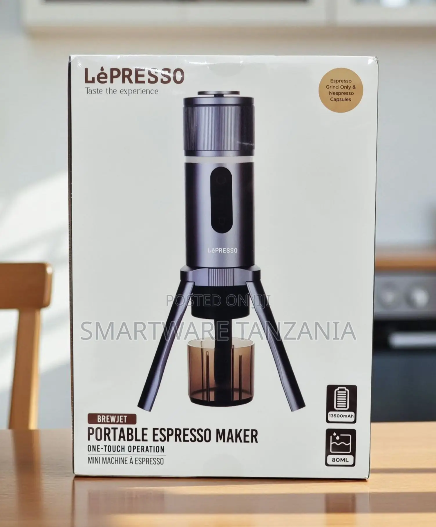 Lepresso Brewjet Portable Espresso Maker 13500mah One-Touch 80ml