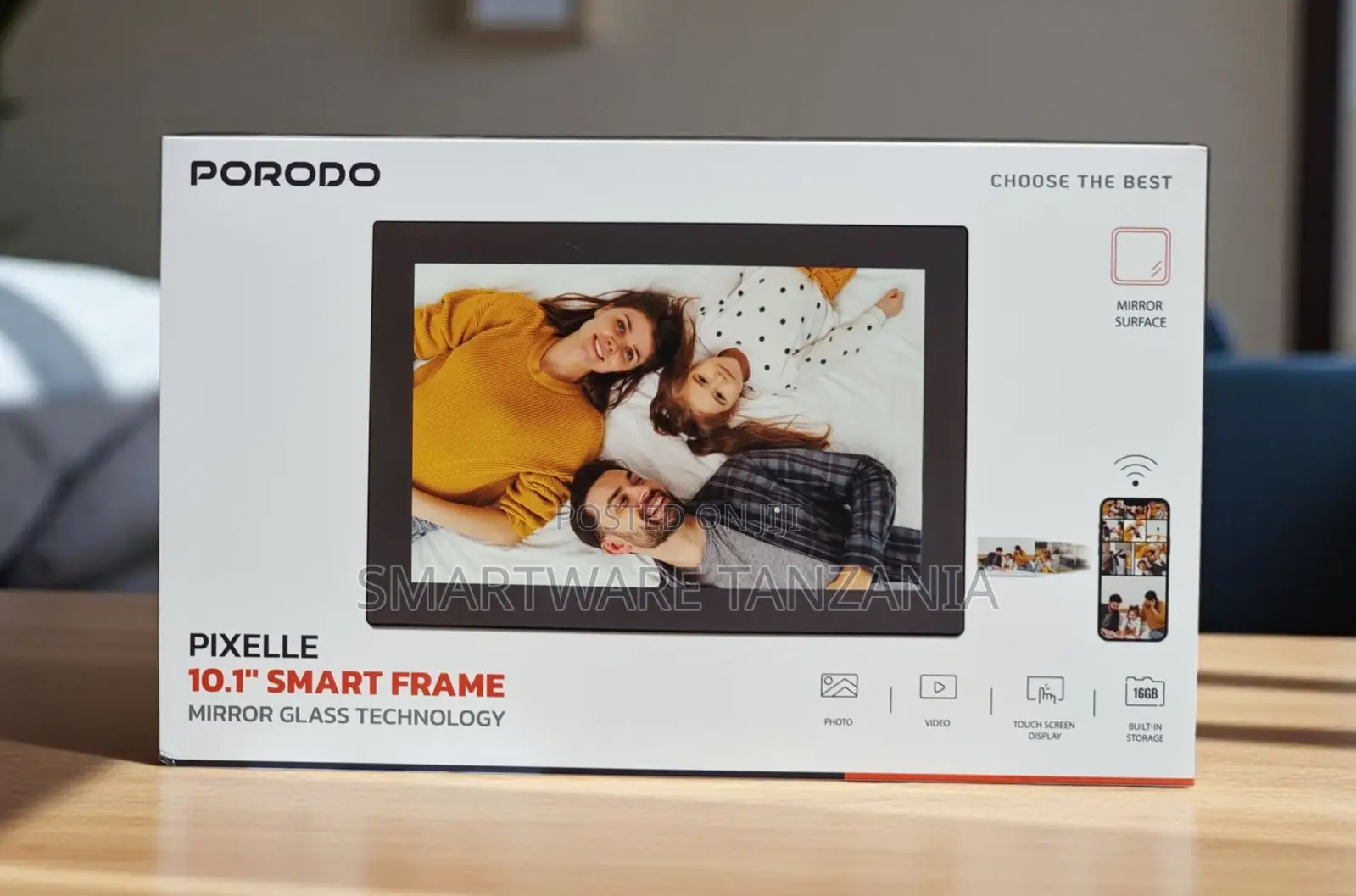 Porodo Pixelle 10.1 Inch Smart Digital Photo Frame 16gb Wifi Touch