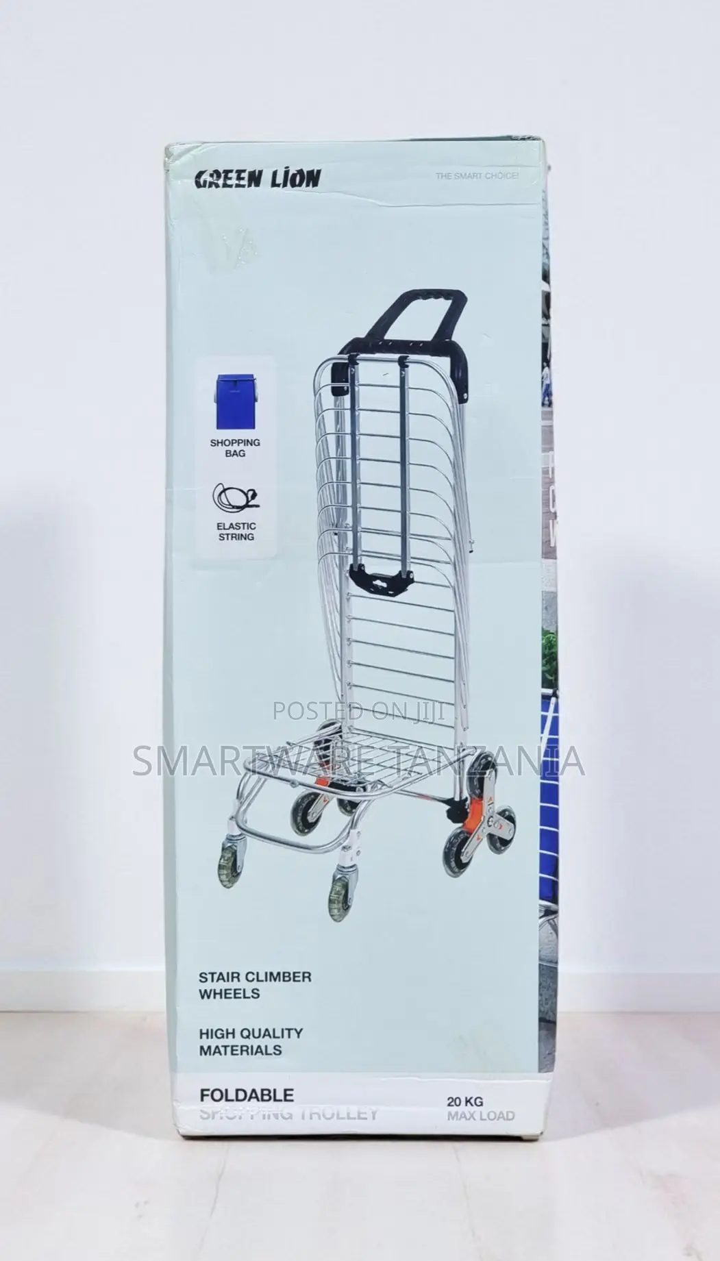 Green Lion Foldable Shopping Trolley 20kg Stair Climber Wheels Cart