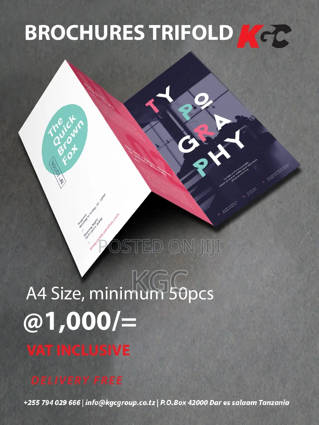A4 Brochres Trifold Printing 50pcs