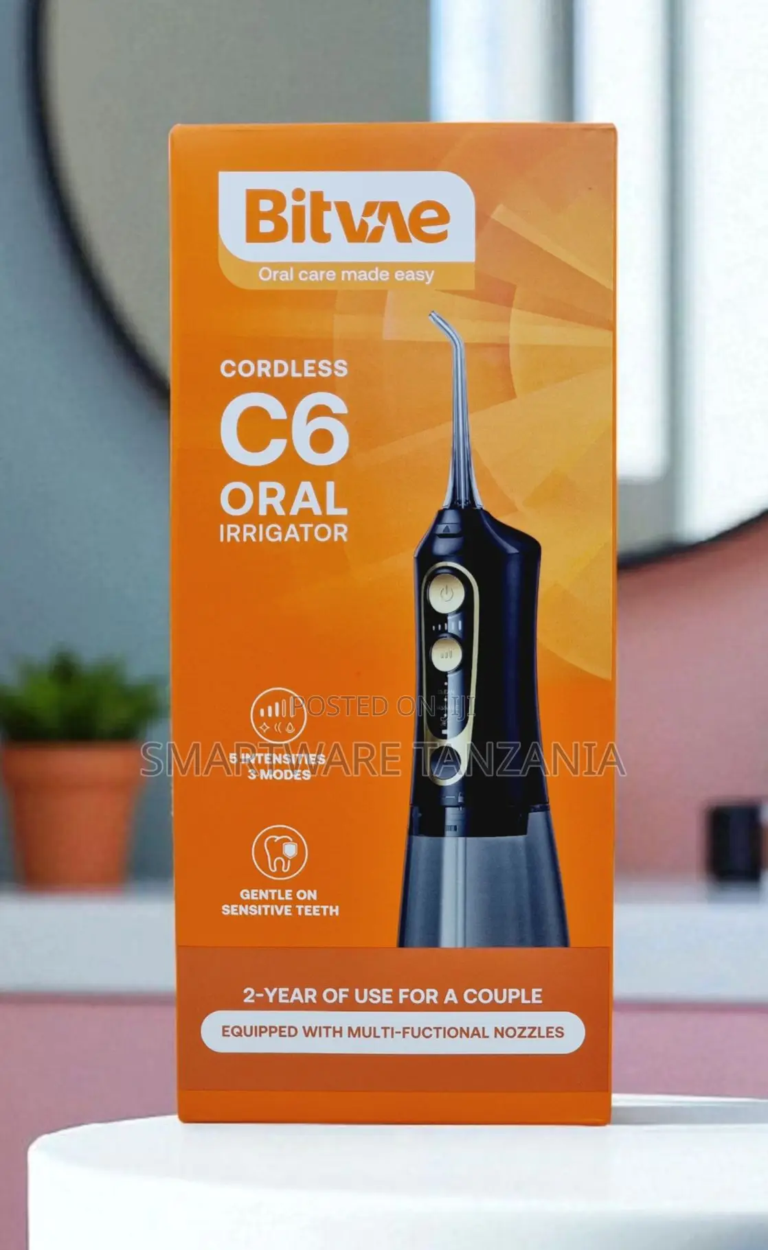 Bitvae C6 Cordless Oral Irrigator 5 Intensities 3 Modes Couple Use