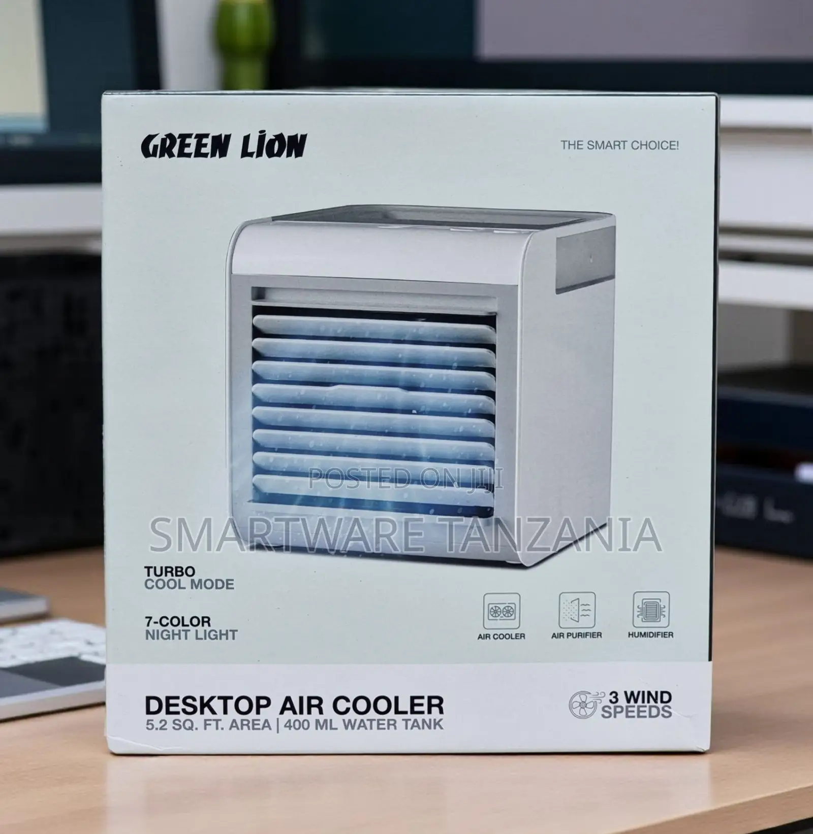Green Lion Desktop Air Cooler 3-in-1 400ml Tank Turbo Mode 7 Colors