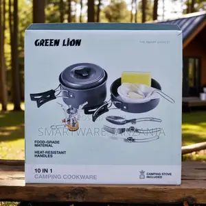 Green Lion 10-in-1 Camping Cookware Set With Stove Food-Grade Steel