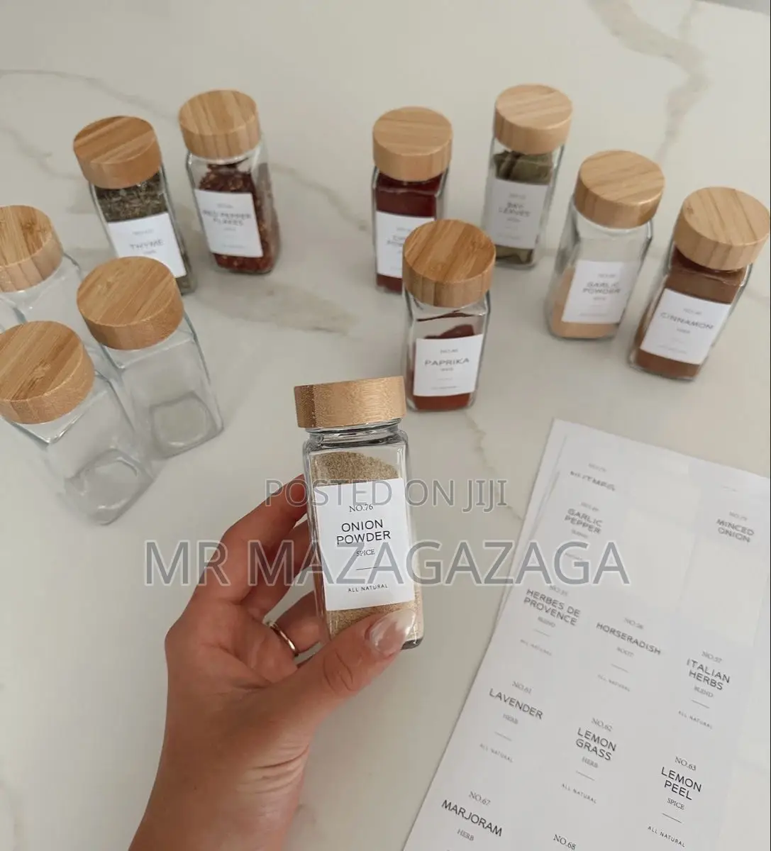 The Culinary Bamboo Spice Jars-Set* Size:200 MLS