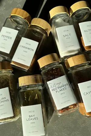The Culinary Bamboo Spice Jars-Set* Size:200 MLS
