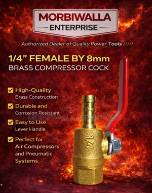 Brass Compressor Cock 1⁄4 by 8mm
