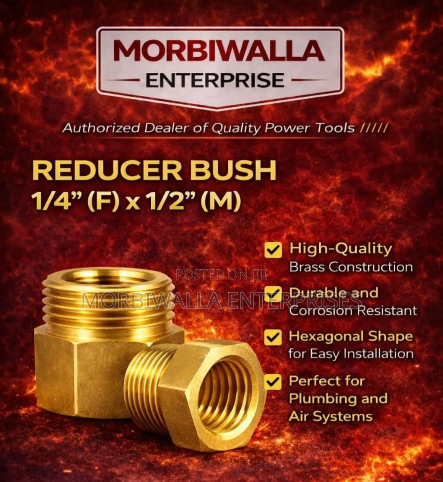 Brass Reducer Bush 1⁄4 By 1⁄2"