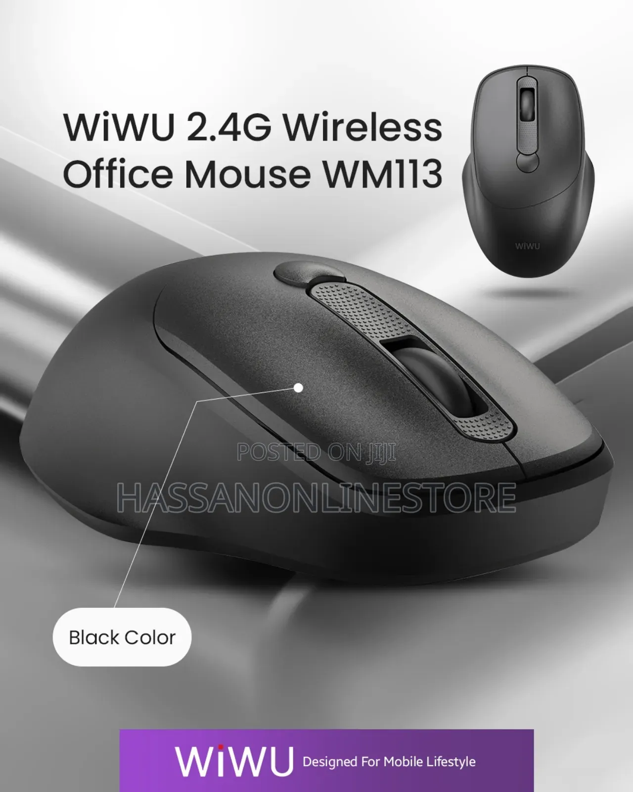 Wiwu Wm113 2.4g Wireless Office Mouse - Black
