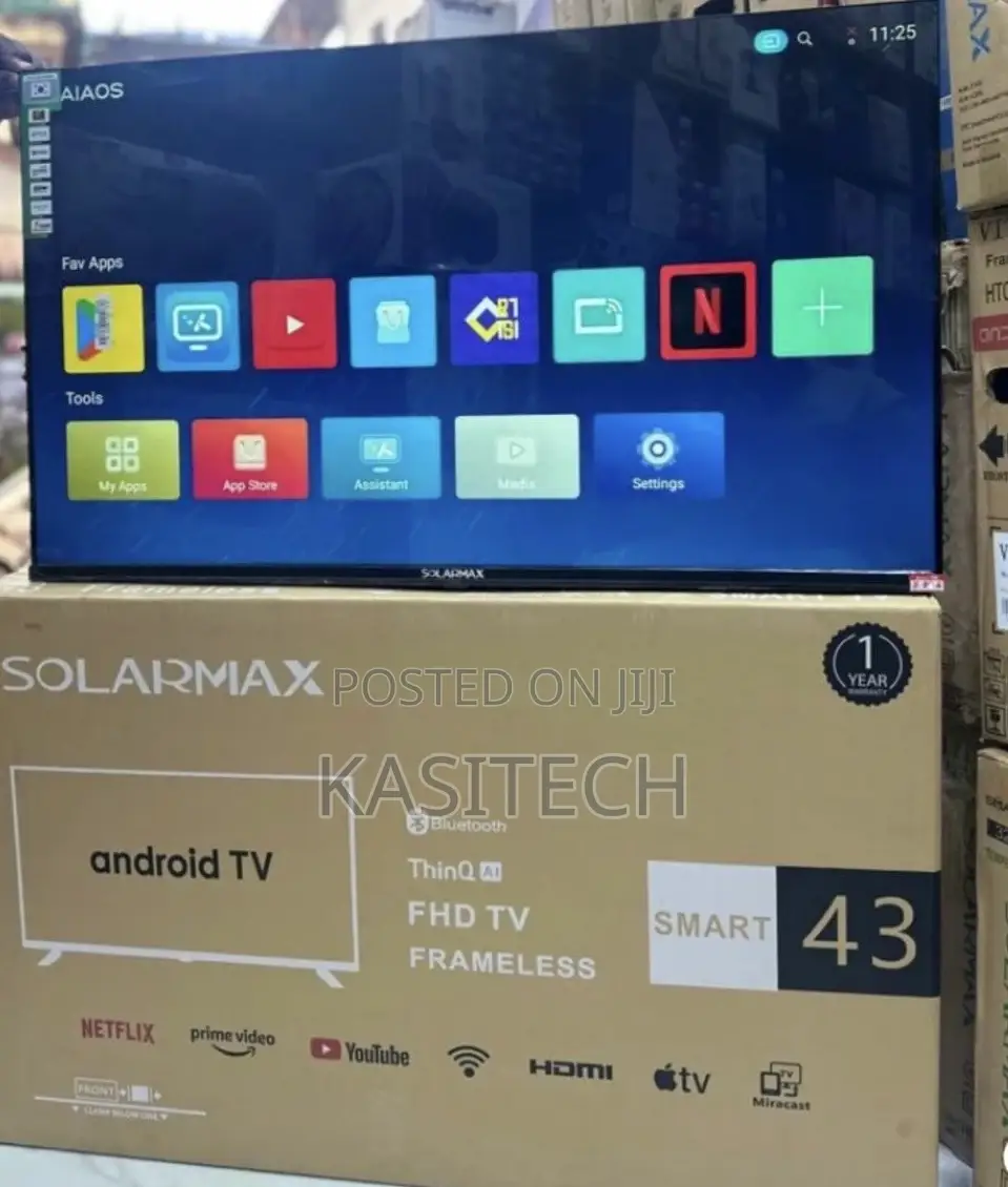 Solar Max Smart Tv Double Glass 43”Inch