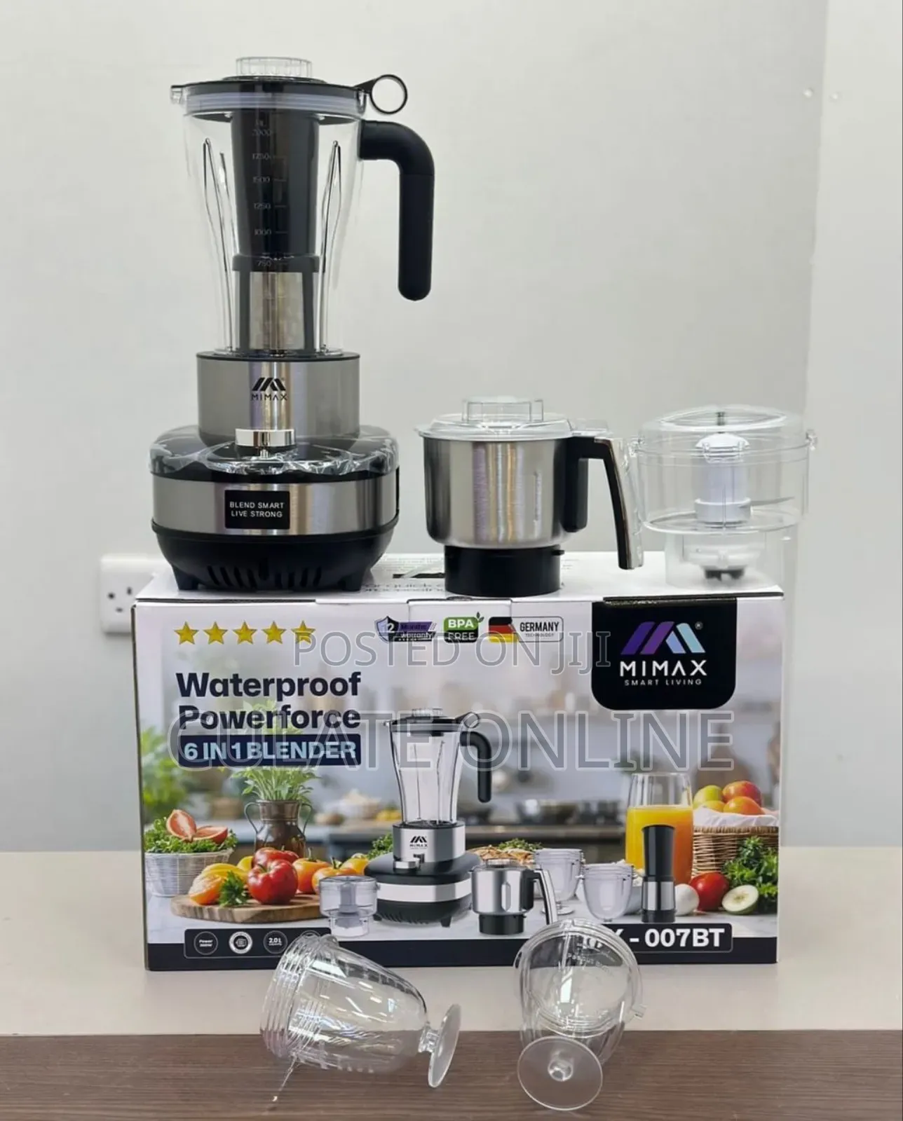 2ltrs Mimax 6 in 1 Waterproof Powerforce Blender