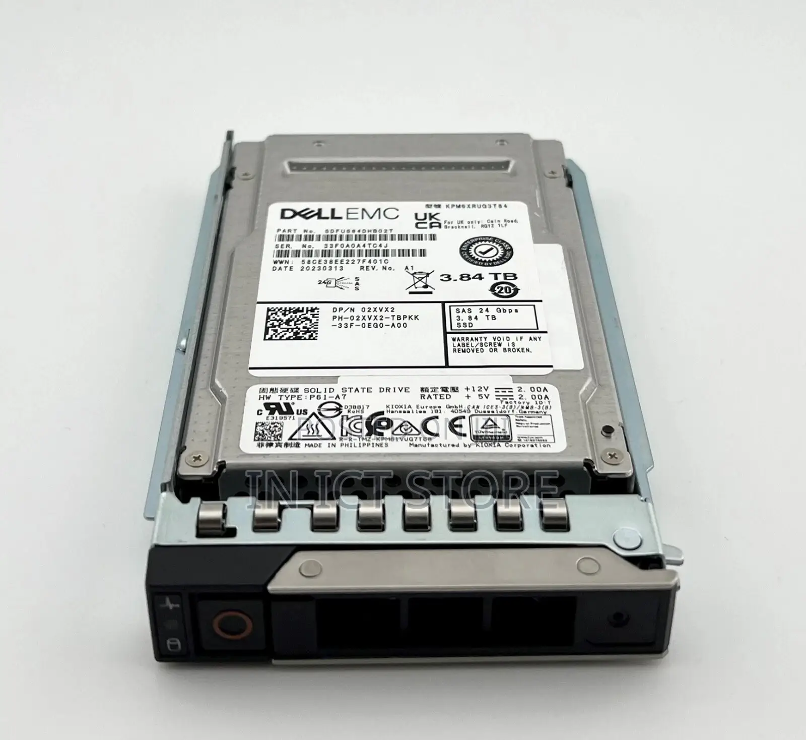 Dell 2xvx2 3.84tb 24gbps Sas SFF (2.5-Inch)