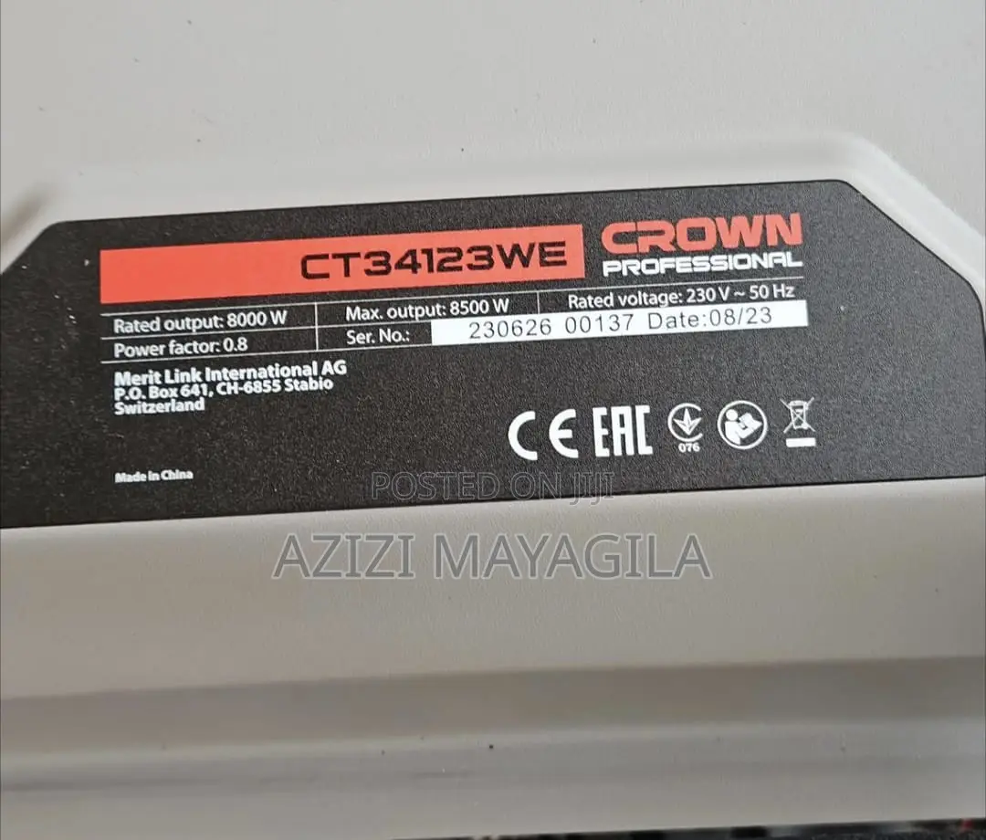 Crown Petrol Generator 10kva, 8.5 Kw