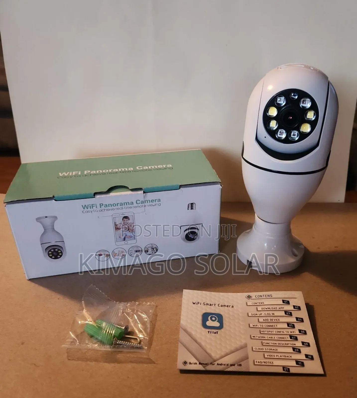 Camera Ya Taa PTZ Wifi Panoramic 360° Indoor Smart Security Bulb