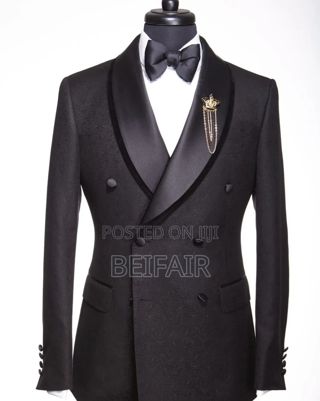 Black Shining Taxedo Suit