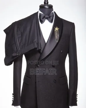 Black Shining Taxedo Suit