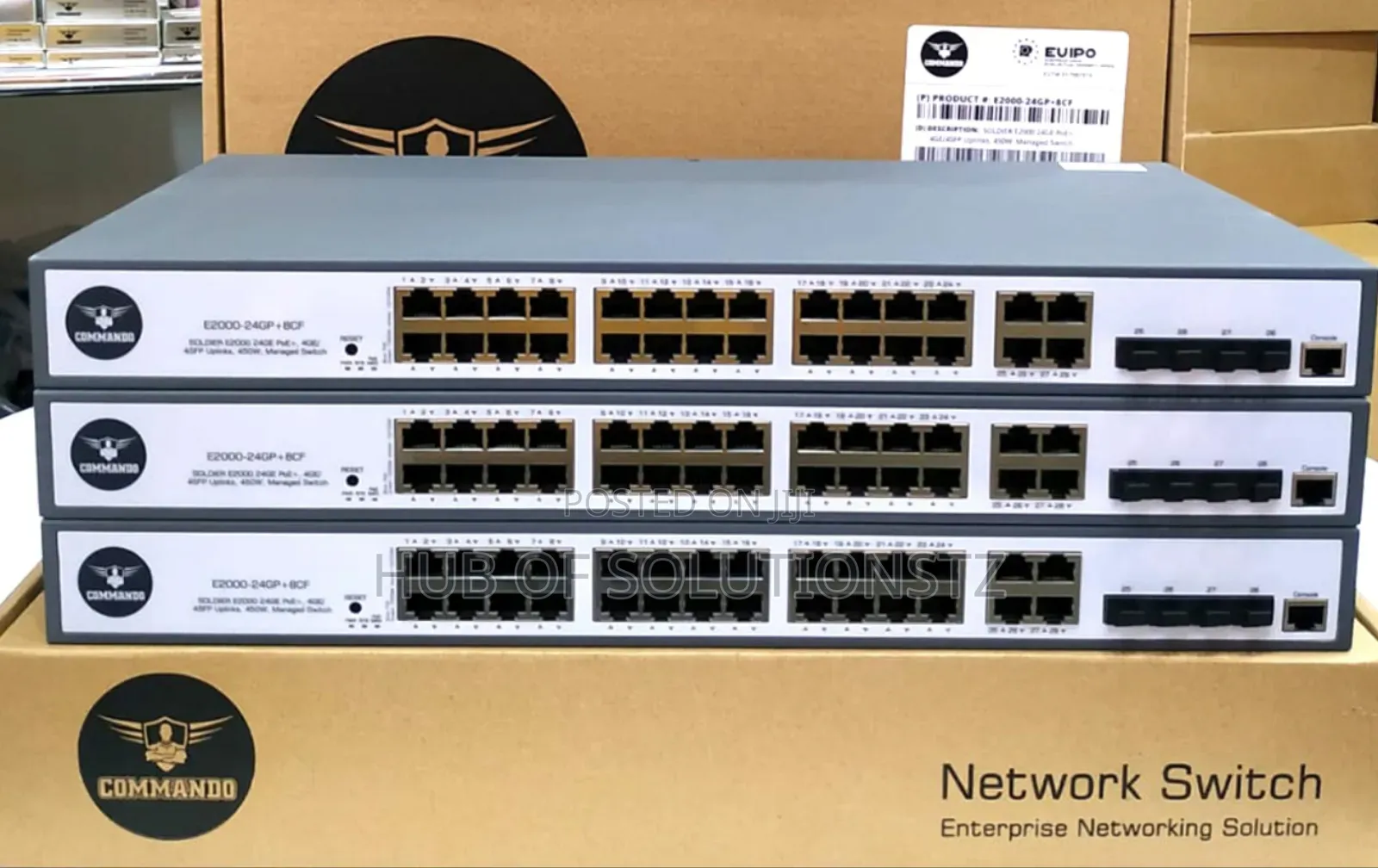 E2000-24gp+8cf 24ports Gigabit Poe Manageable Commando Switch