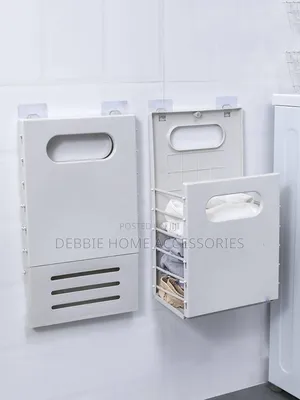 Foldable, Wall-Mounted Laundry Basket