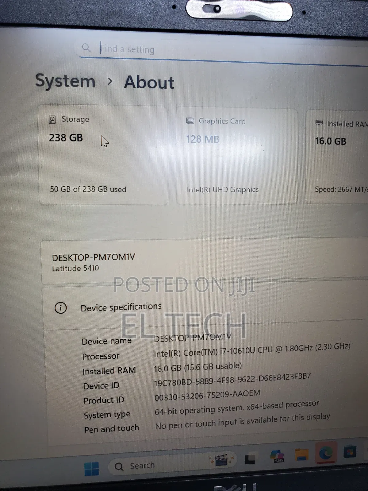 Laptop Dell Latitude 5410 16GB Intel Core i7 SSD 256GB