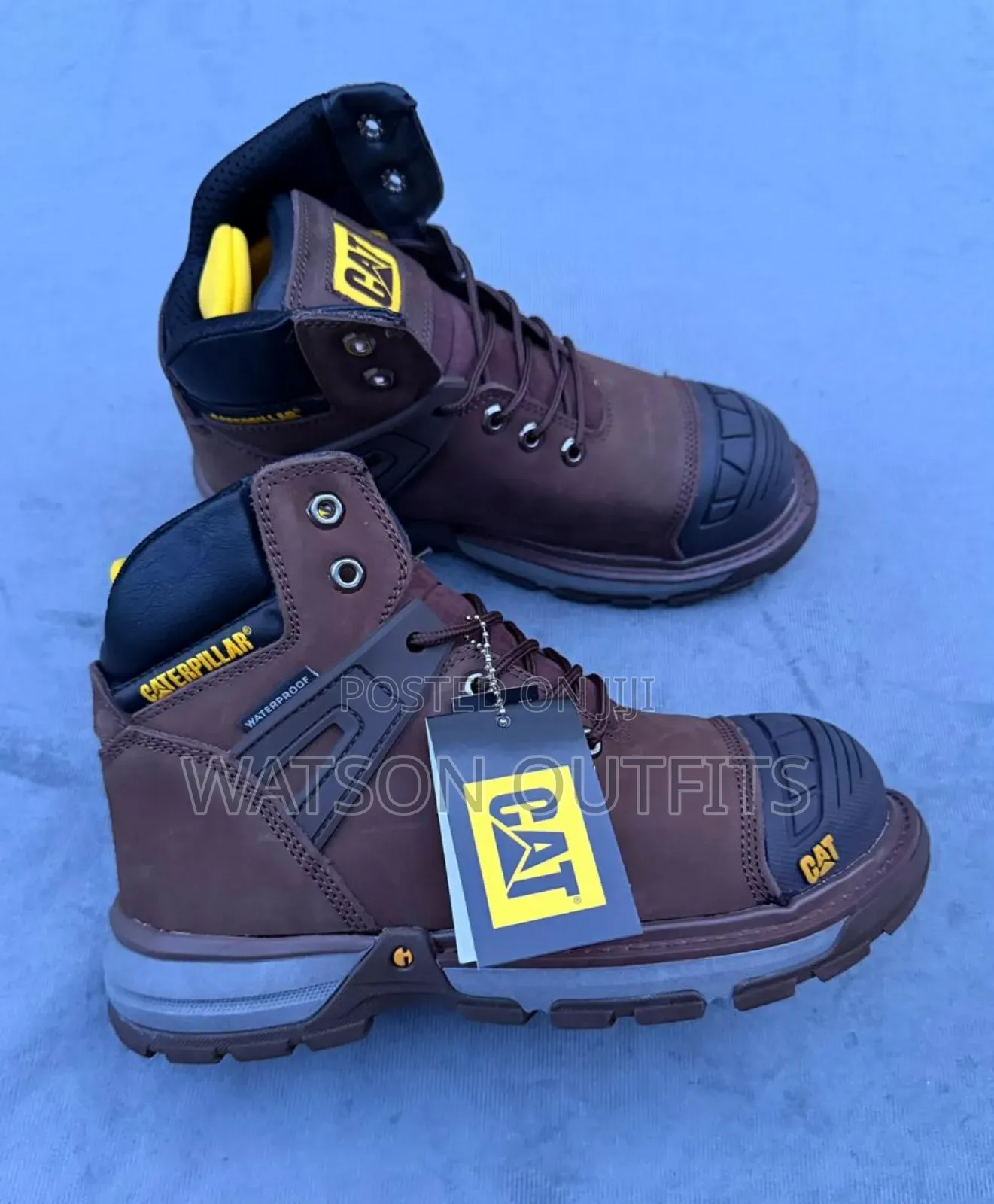 Men's Leather Boots Cat Brand New High Cutting Very Original