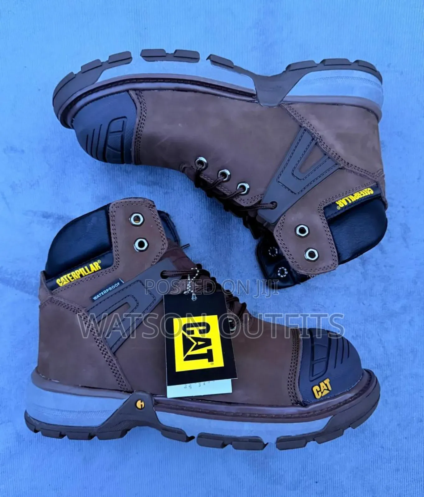 Men's Leather Boots Cat Brand New High Cutting Very Original
