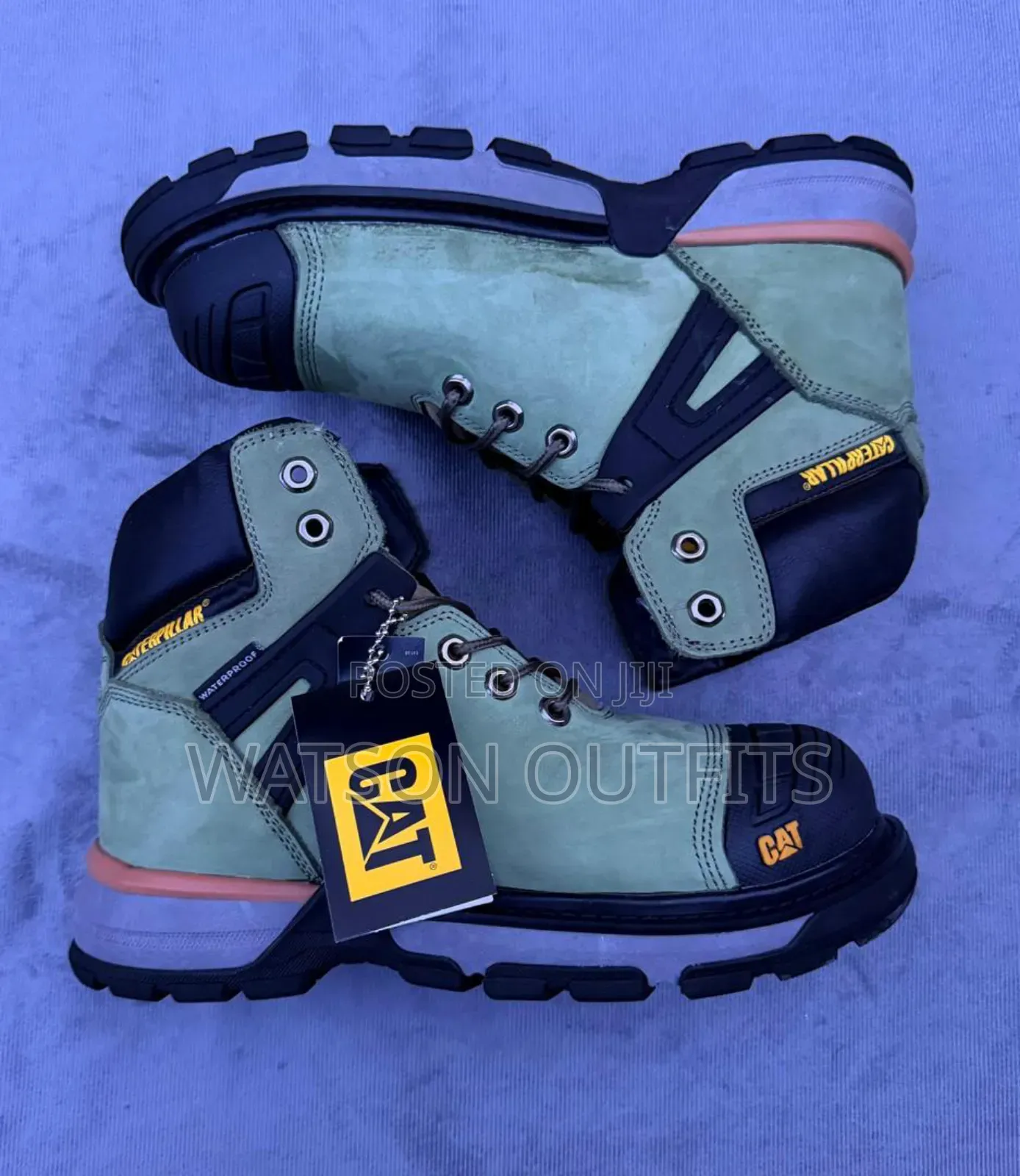 Men's Leather Boots Cat Brand New High Cutting Very Original