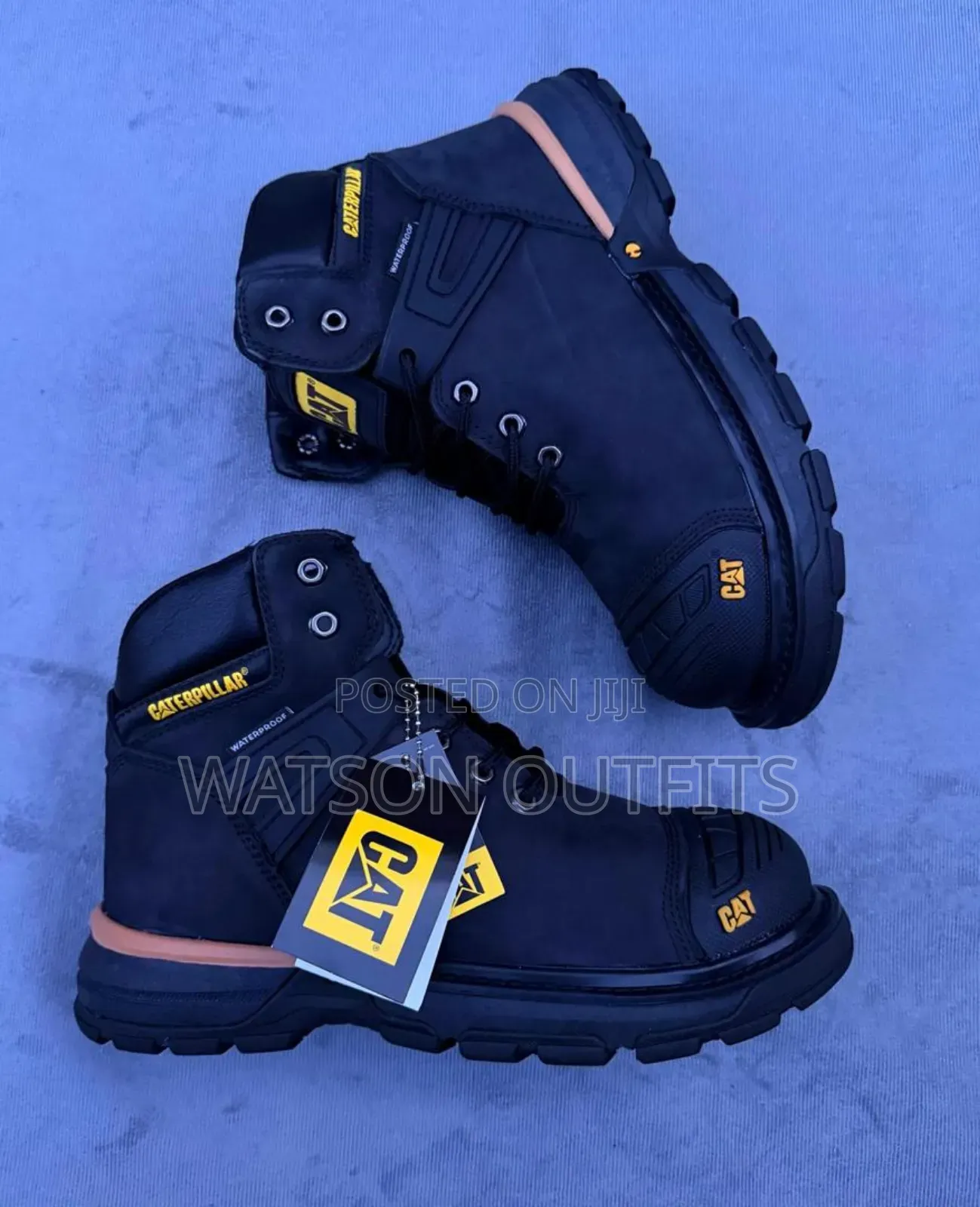 Men's Leather Boots Cat Brand New High Cutting Very Original