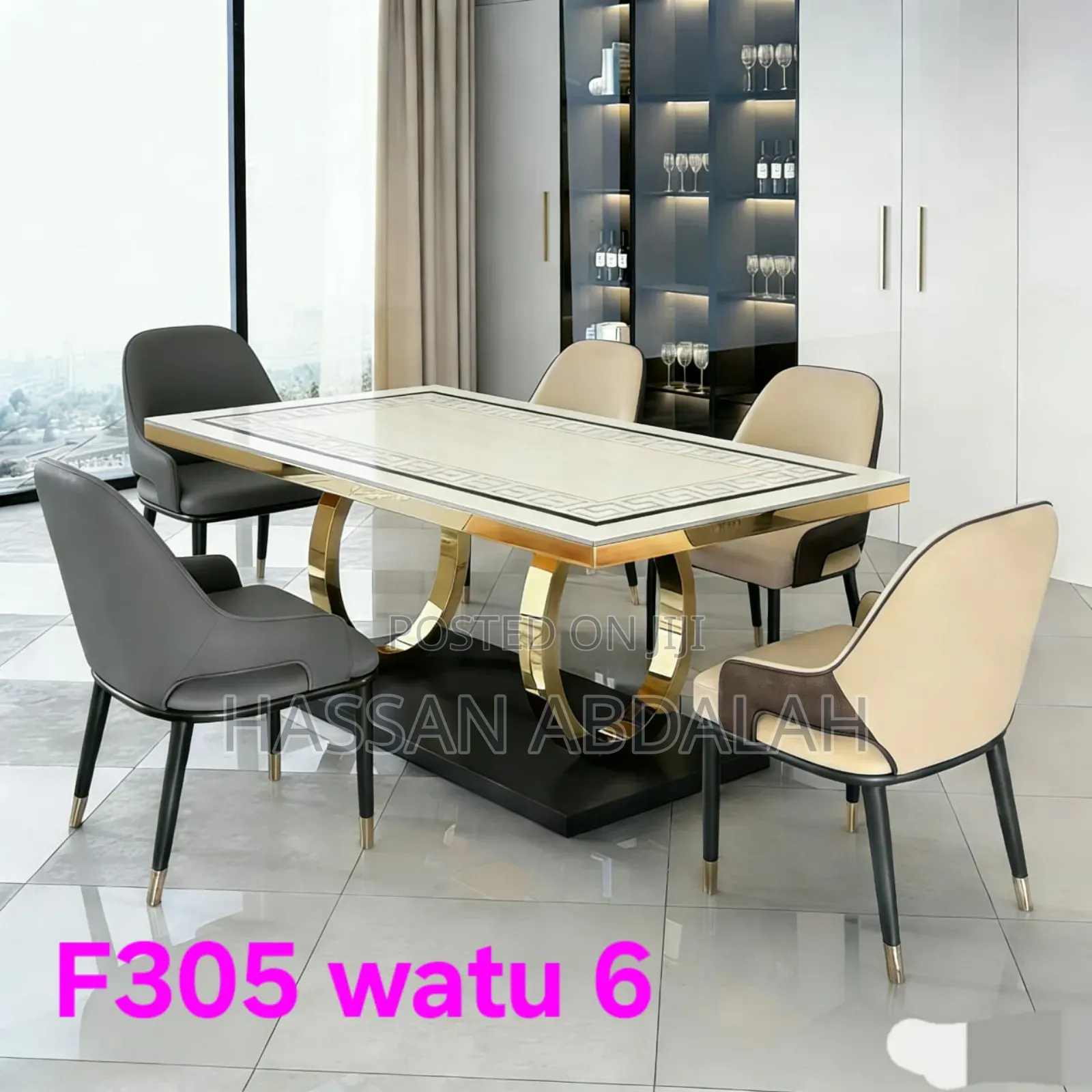 Daining Table Marble Ya Kisasa Kabisa Ina Viti6 Na Vt4.