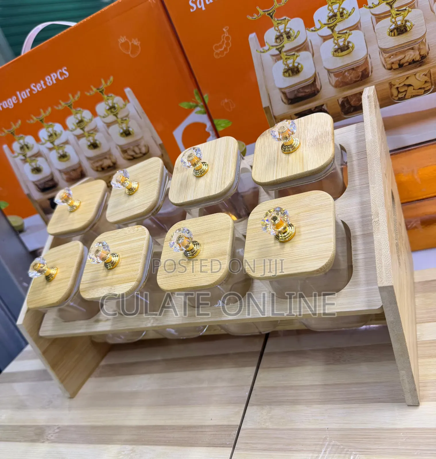 8pcs Airtight Glass Spice Storage Jars