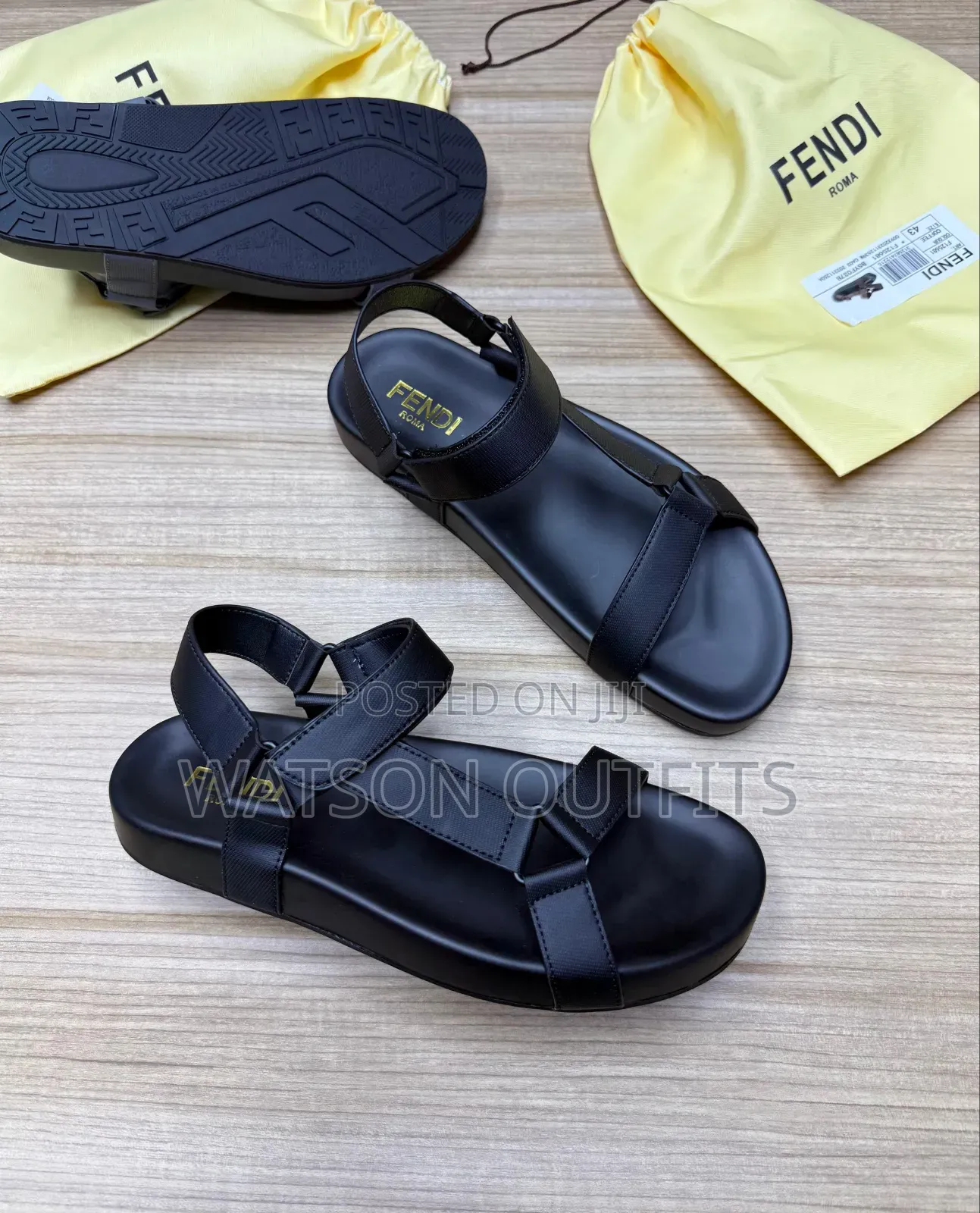 Hermes Paris and Fendi Brand New Men's Leather Sandals Original