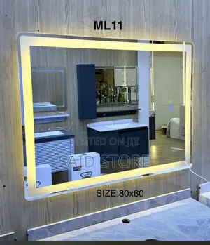Square Wall Mirror Led Bathroom Mirror With Dimmable Lighted Touch