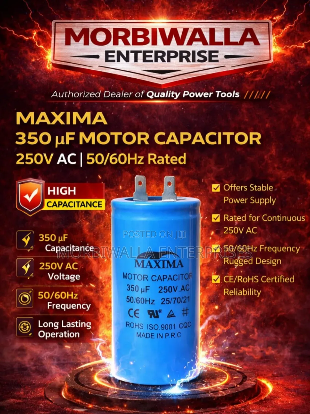 Capacitor 350uf 250vac