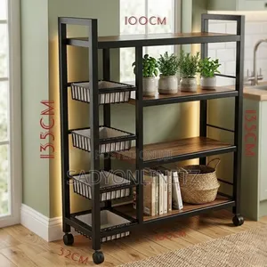4 Layer Kitchen Storage Rack With 4 Vegetable Basket