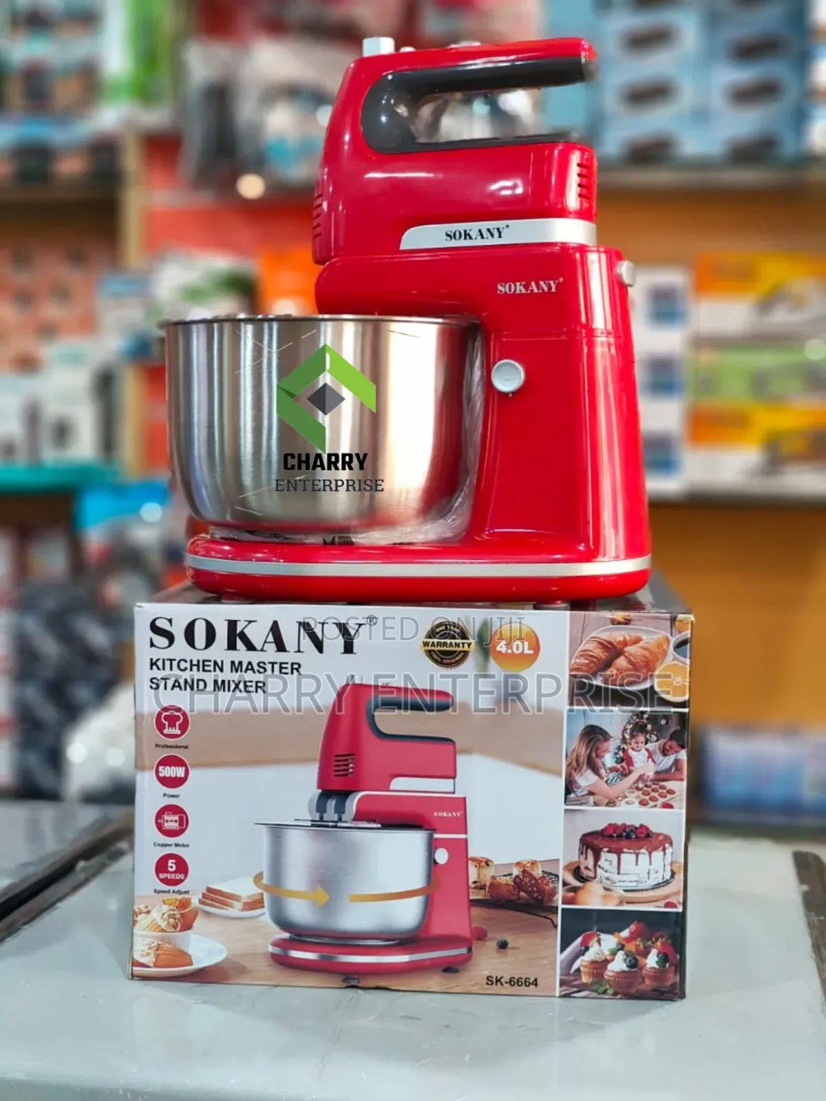 Sokany Kitchen Master Stand Mixer 
4 L 
500w
5 Speeds