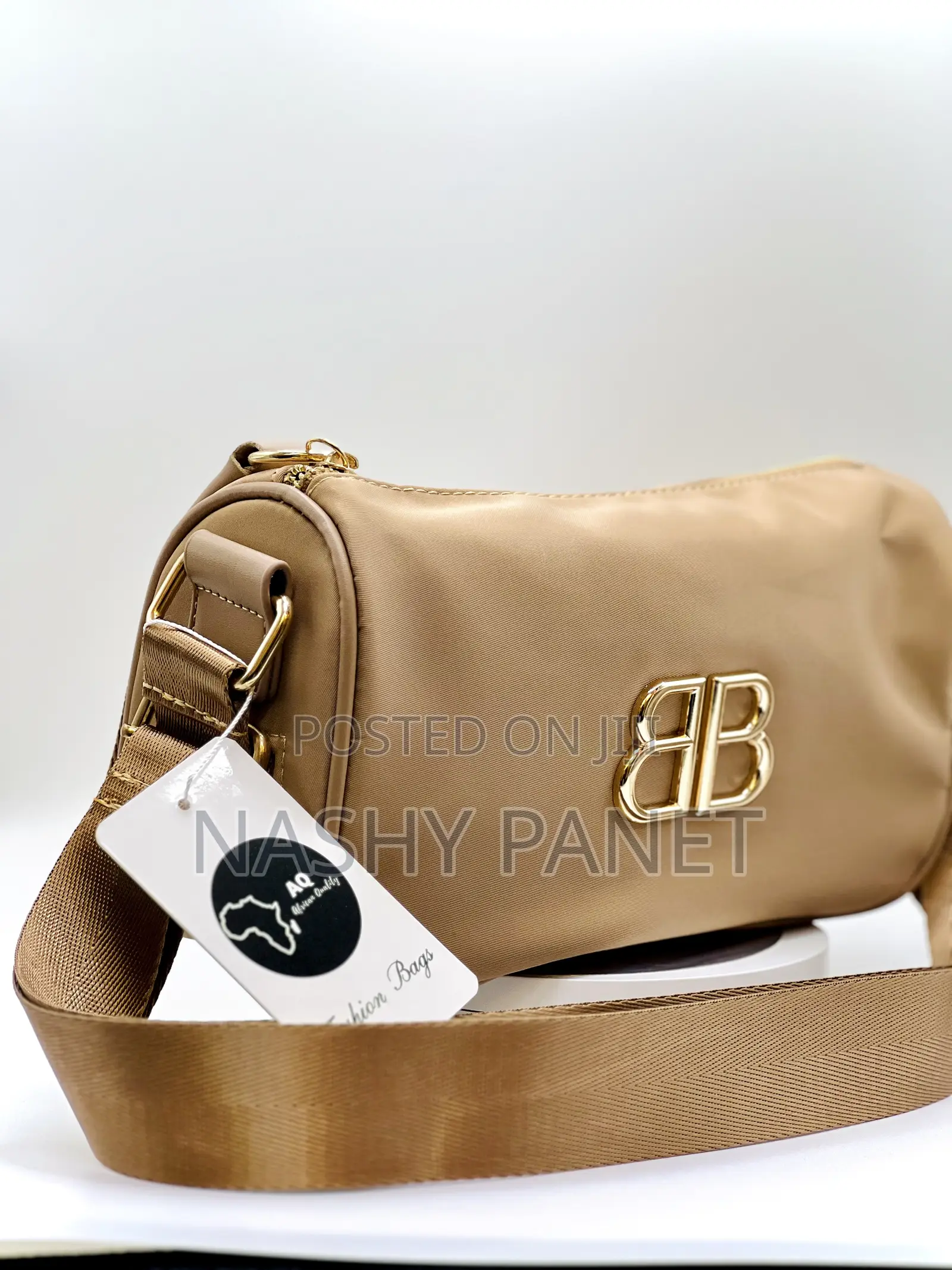Beige Barrel Bag