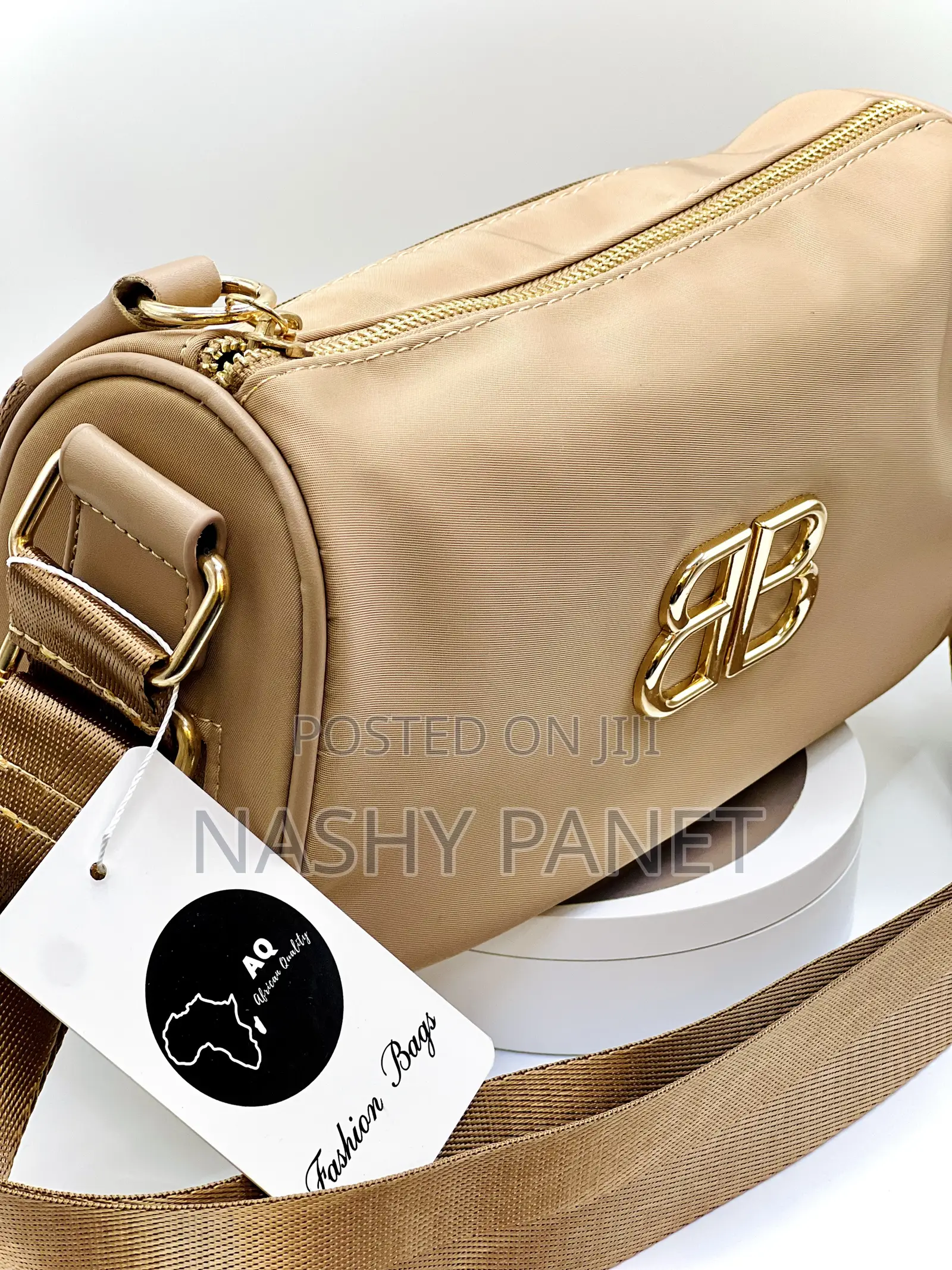 Beige Barrel Bag