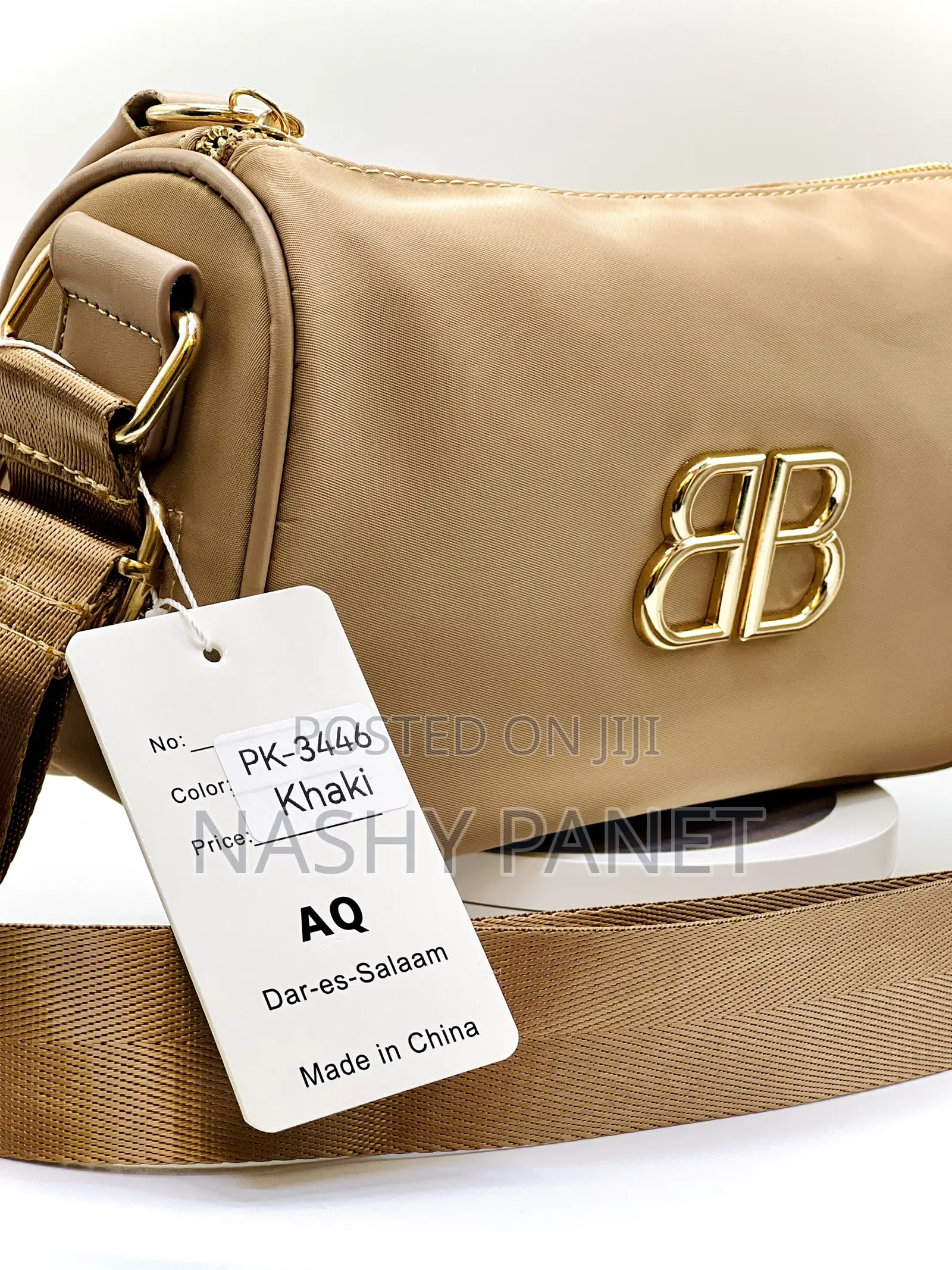 Beige Barrel Bag