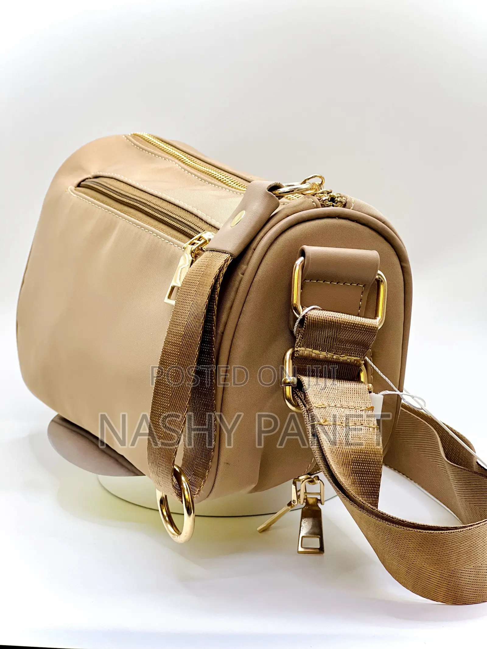 Beige Barrel Bag