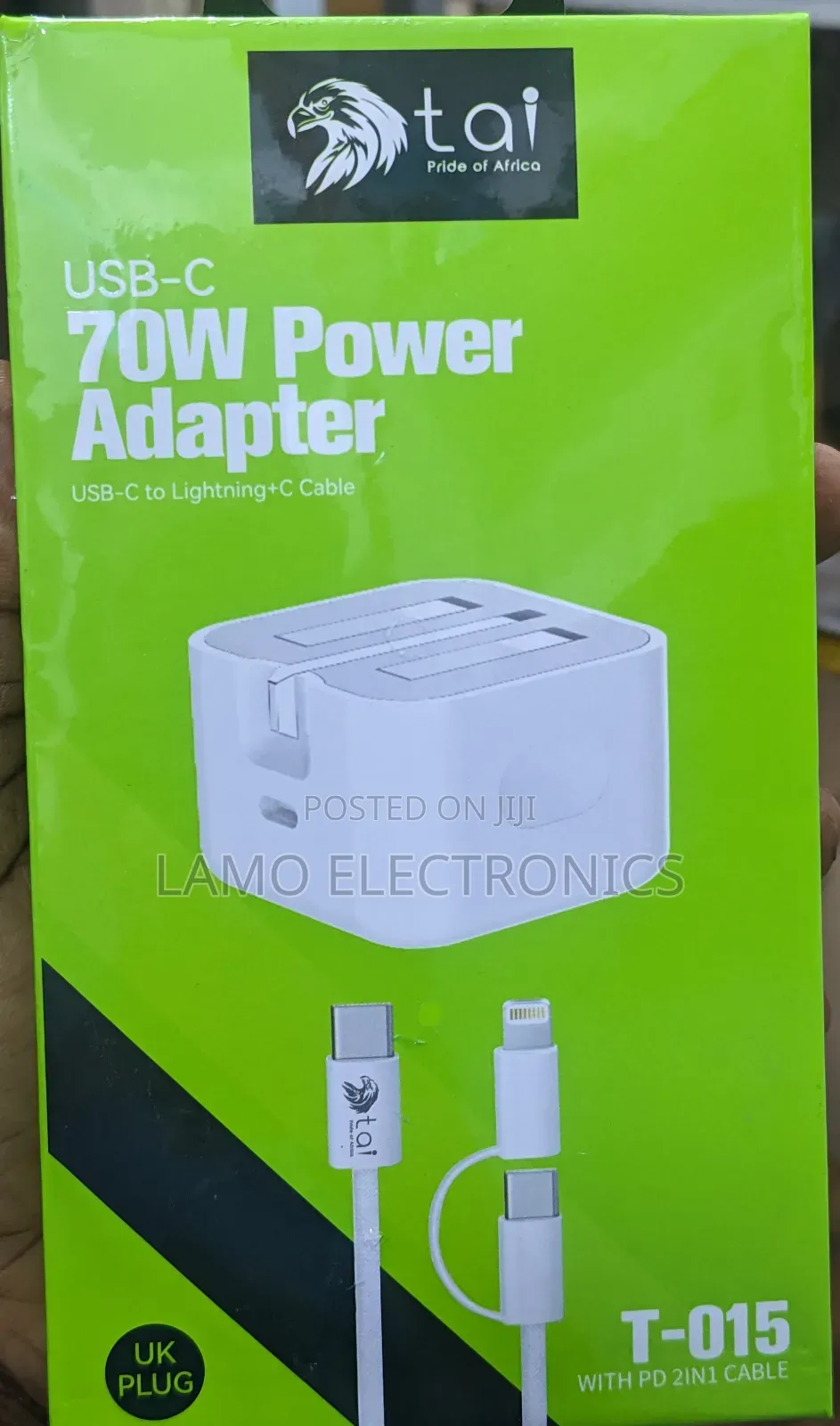 Tai T-015 70w With Pd 2 in 1 Cable Usb-C and Lightning Power Adapter