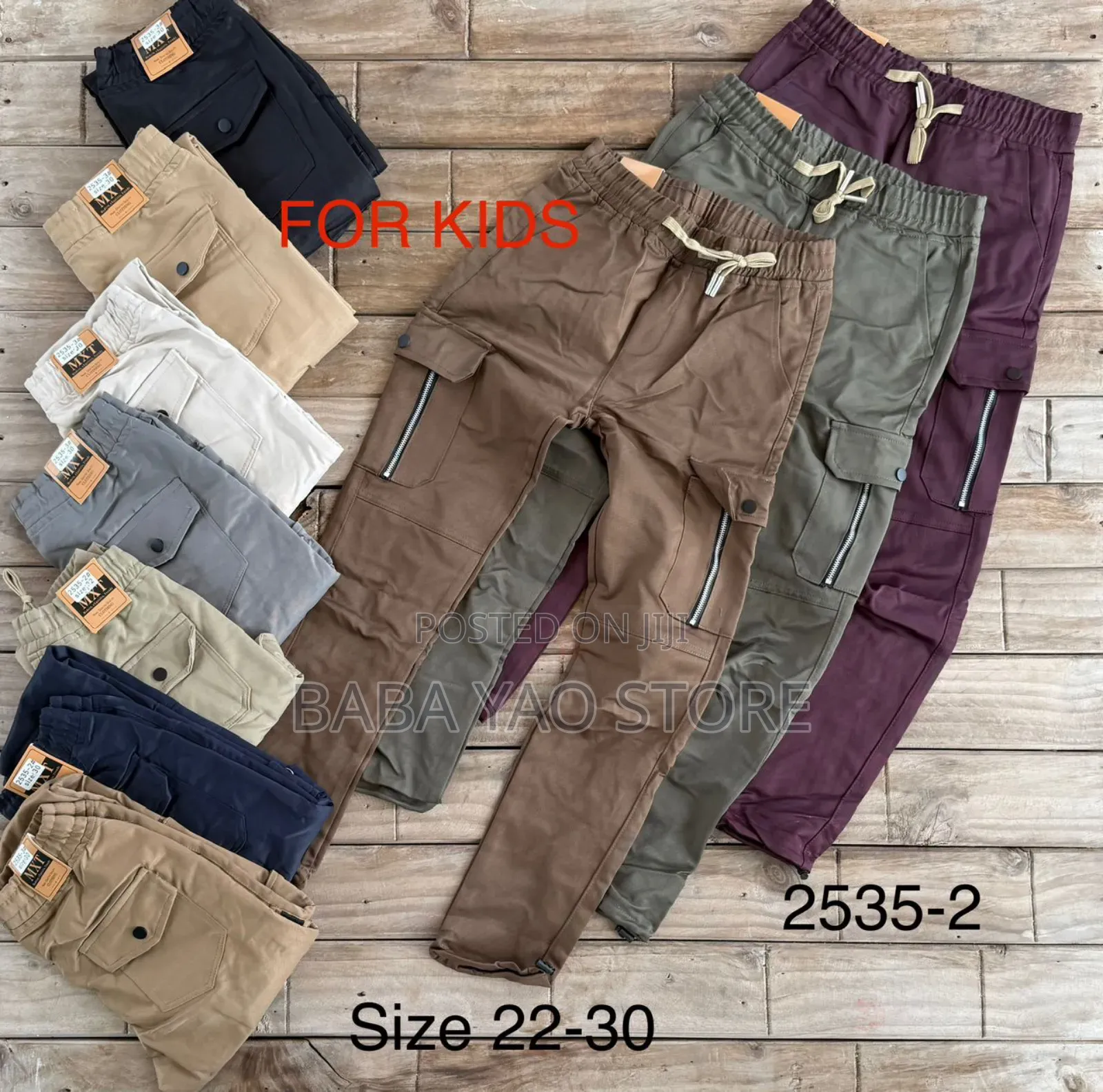 Kid's Casual Fashion High-Quality Mult-Pockets Pants.