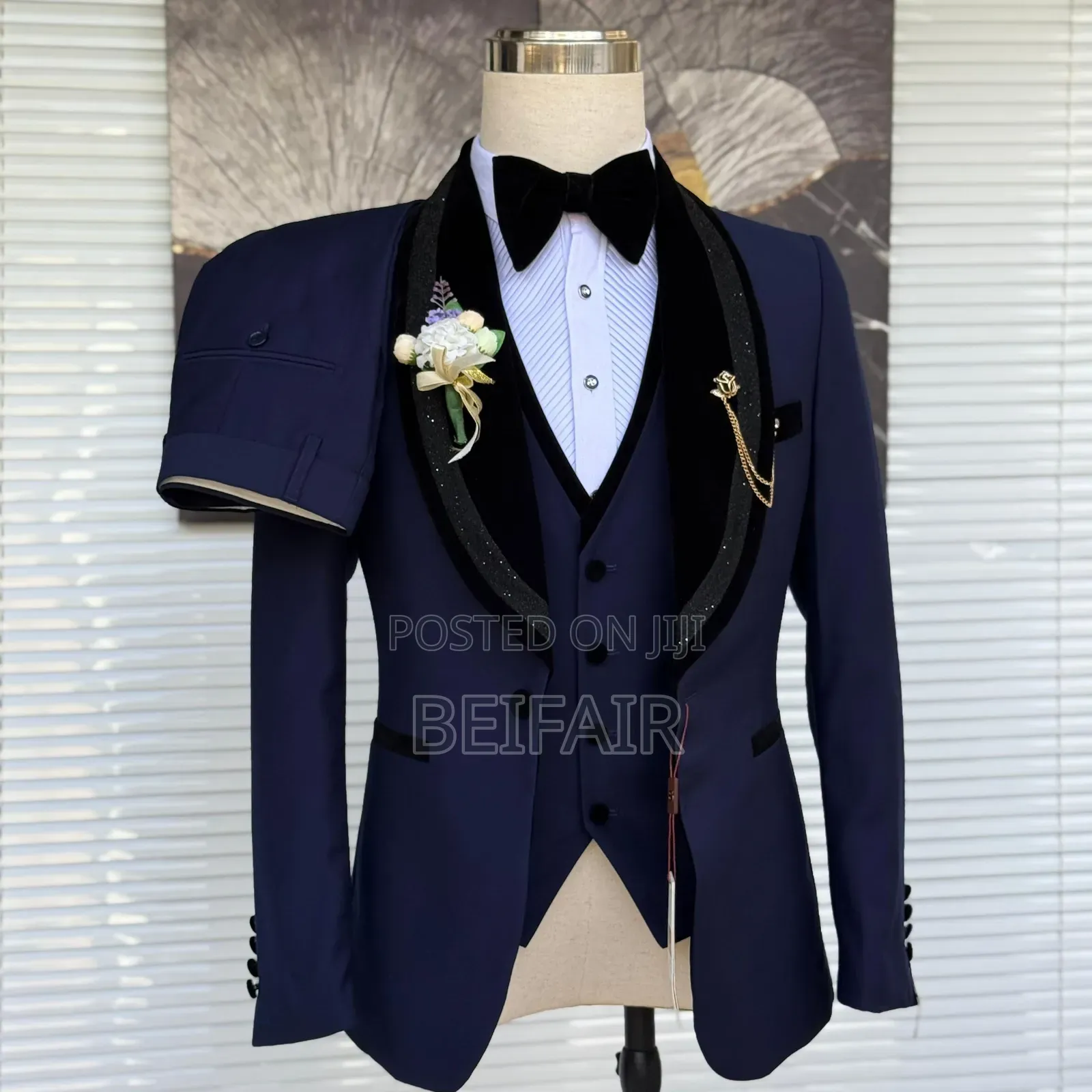 Dark Blue Stylish Taxedo