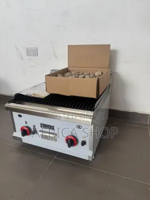 Two Burners Gas Lava Rocks Grill 60cm