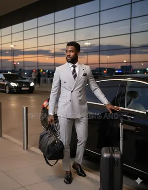 Light Grey Six Button Suit