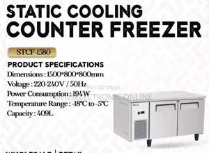 Static Cooling Upright Chill, Static Cooling Counter Freezer