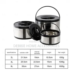 3-Piece Insulated Lunch Box Set(Stainless Steel)