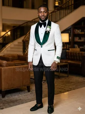 White Green Taxedo Suit