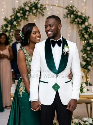 White Green Taxedo Suit