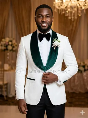 White Green Taxedo Suit