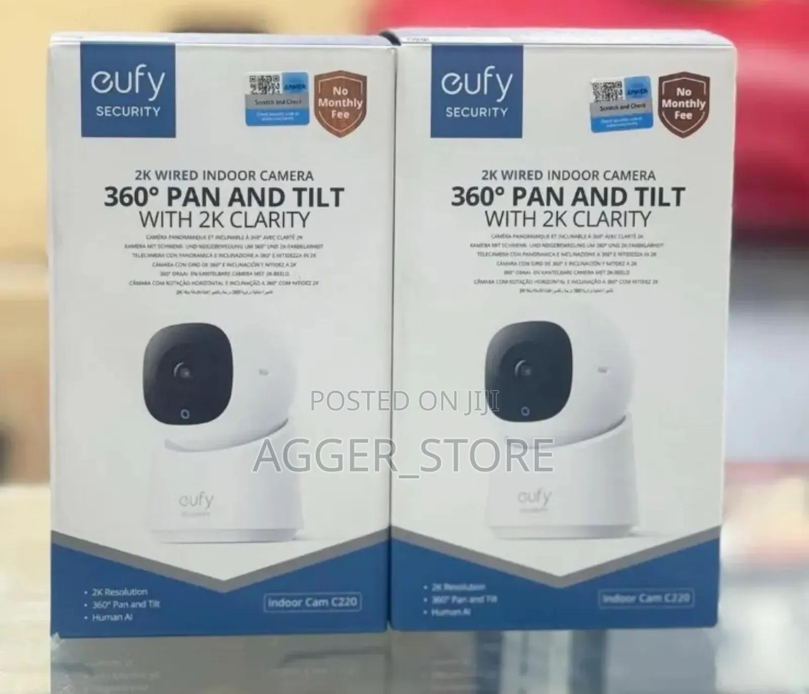 Cufy Security Wired Indoor Camera 360 Pan and Tilt With Clarity